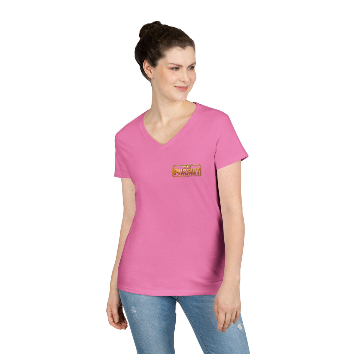 The Pursuit Mission in Progress V-Neck Tee — Travel Packing Graphic