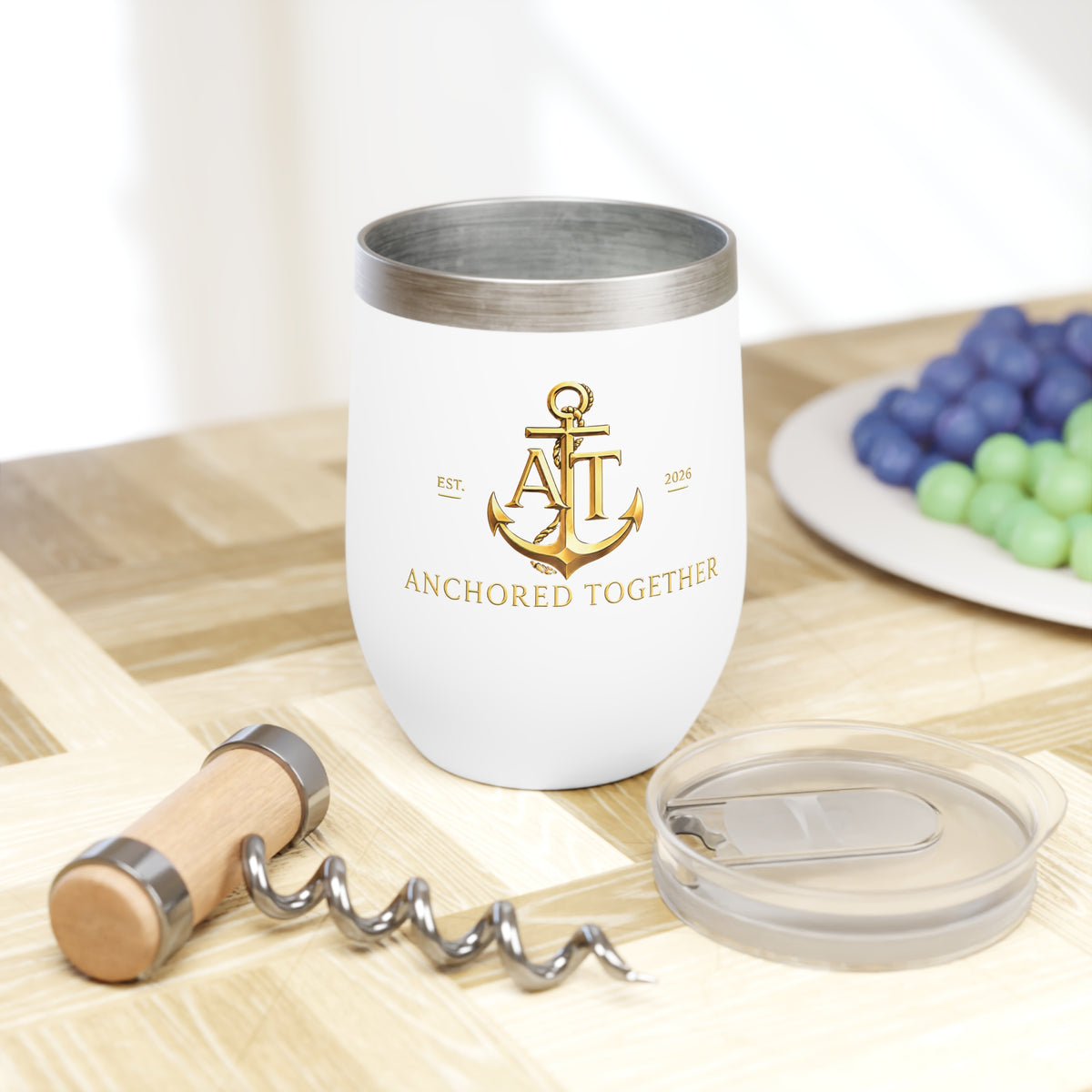 Military Spouse :"Anchored by Love, Fueled by Wine" Chill Wine Tumbler