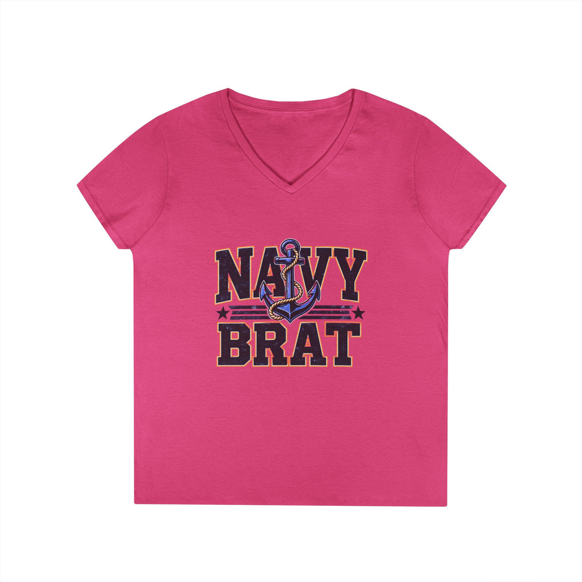Navy Brat V-Neck Tee — Women's Military Family Shirt