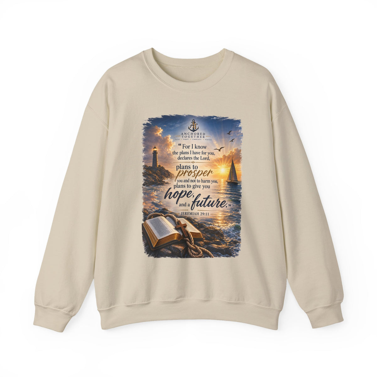 Jeremiah 29:11 Crewneck Sweatshirt — 'Plans to Prosper' Christian Faith Gift for Women