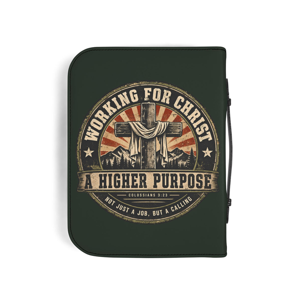 Bible Cover — "You Never Fought Alone / God My Battle Buddy" Christian Zip Bible Case