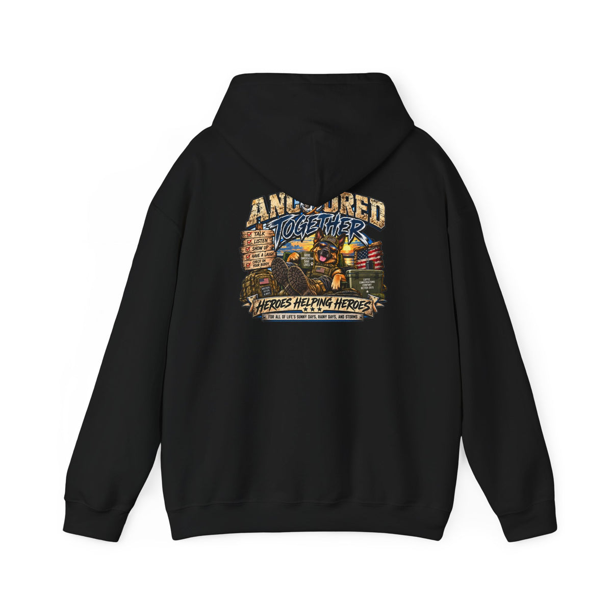 Anchored Together Hoodie — Heros Helping Heros