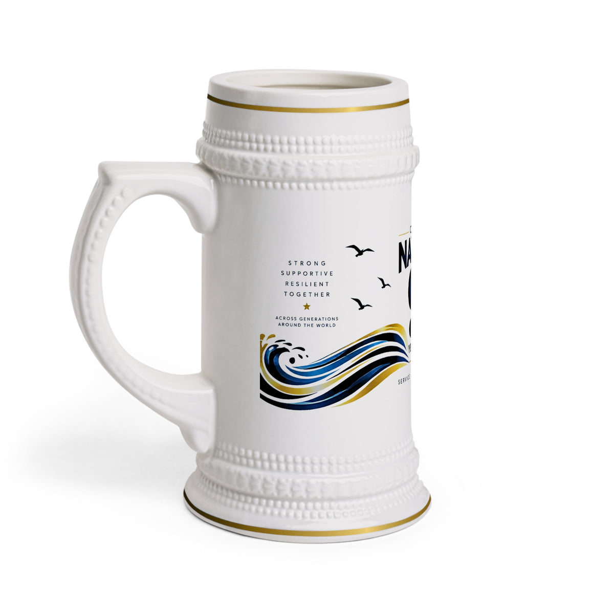Navy Wives 90th Anniversary Beer Stein Mug — Celebrating 90 Years of Service