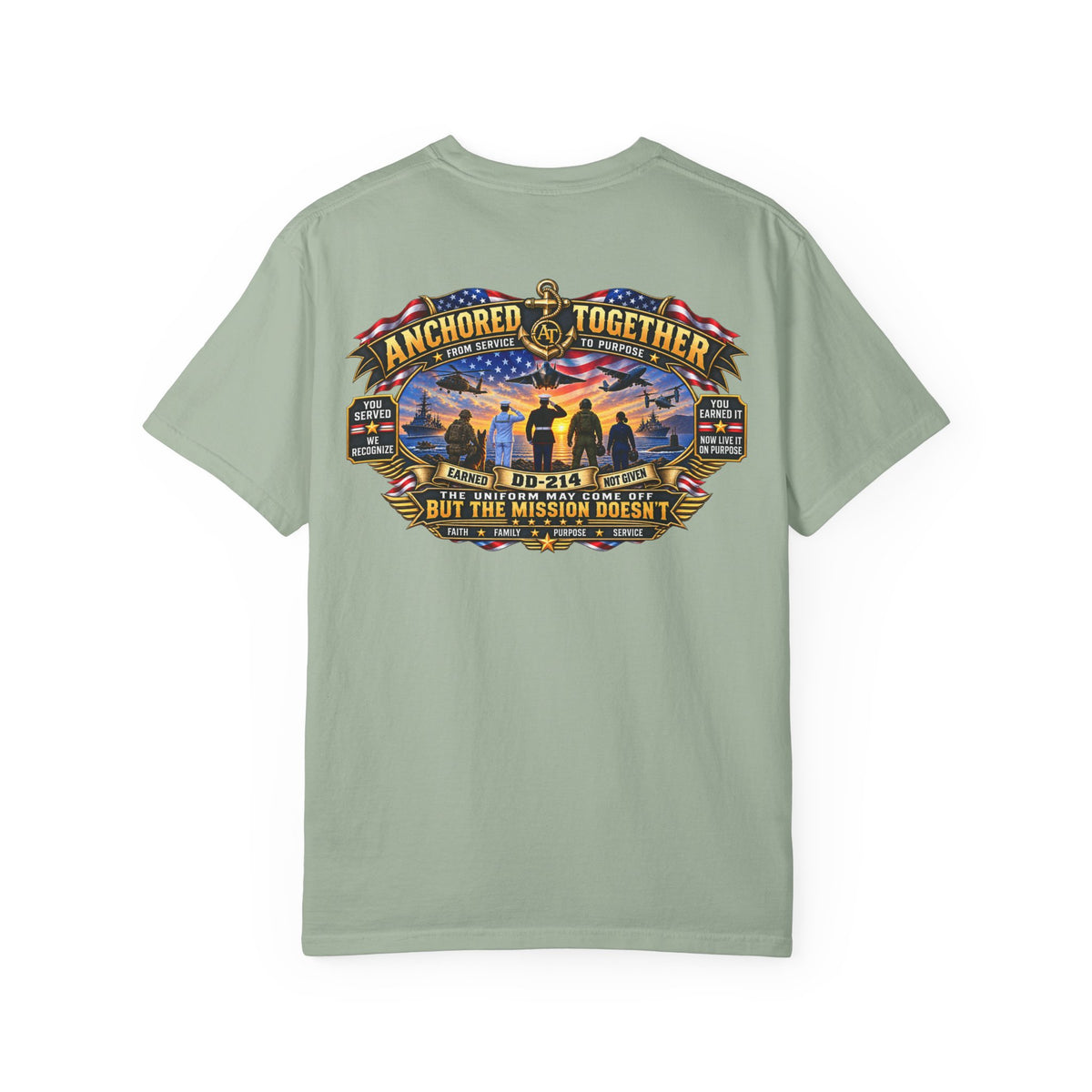 Anchored Together Military DD-214 Tribute T-Shirt — "Anchored Together" Graphic Tee