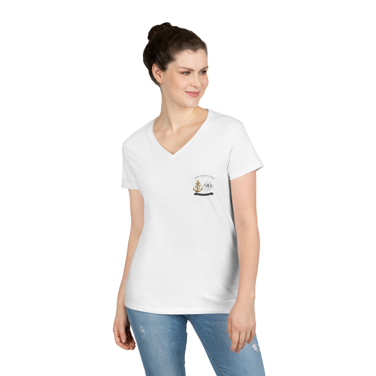 Navy Wives Club 90th Anniversary Reunion Tee — Military Wife V-Neck Gift Shirt