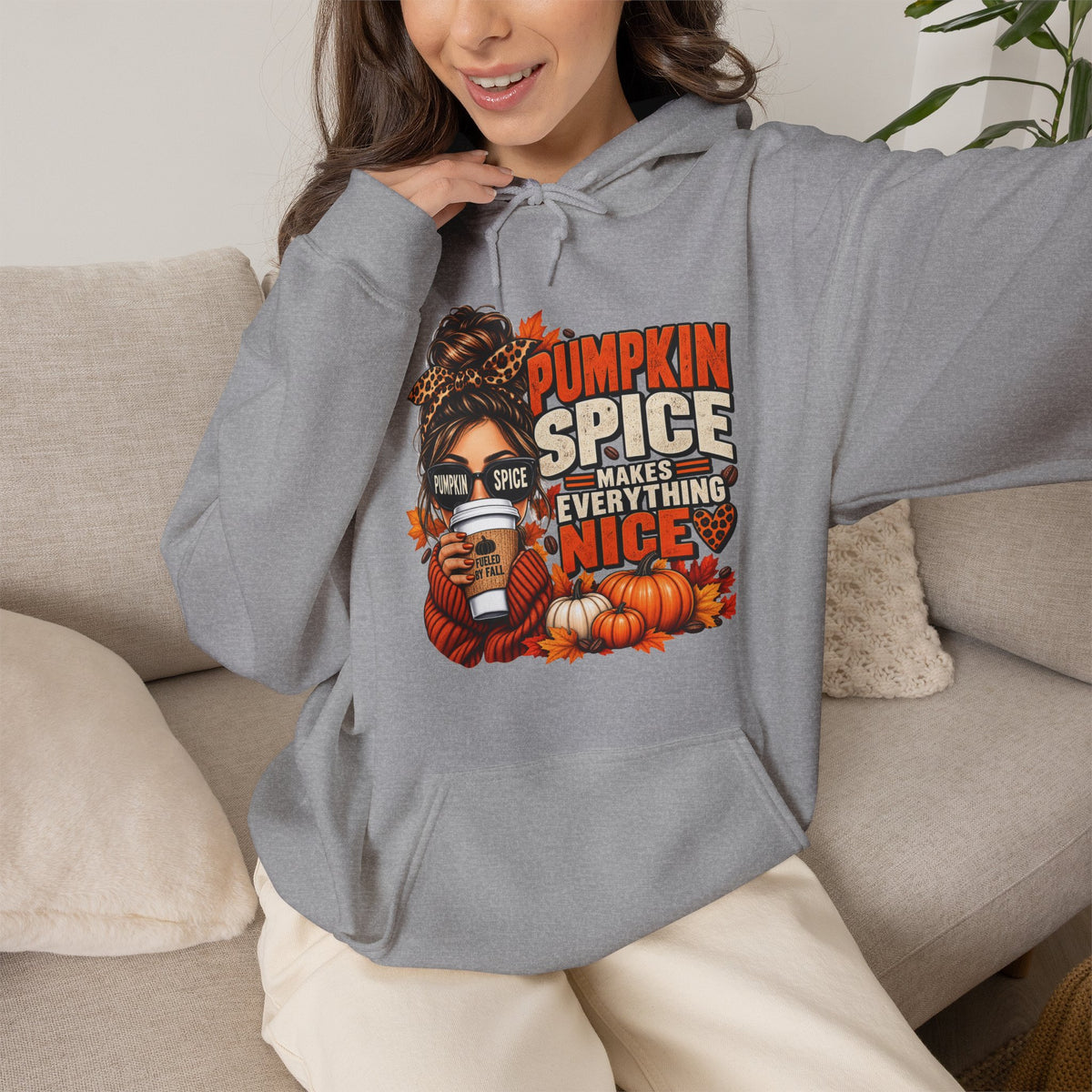 Pumpkin Spice Makes Everything Nice – Cozy Fall Hoodie