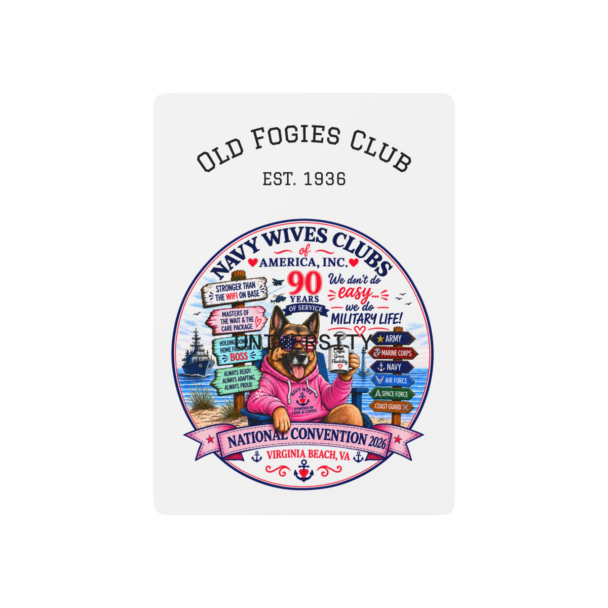 Navy Wives Club Poker Playing Cards — Custom Convention Design - OLD FOGIES CLUB