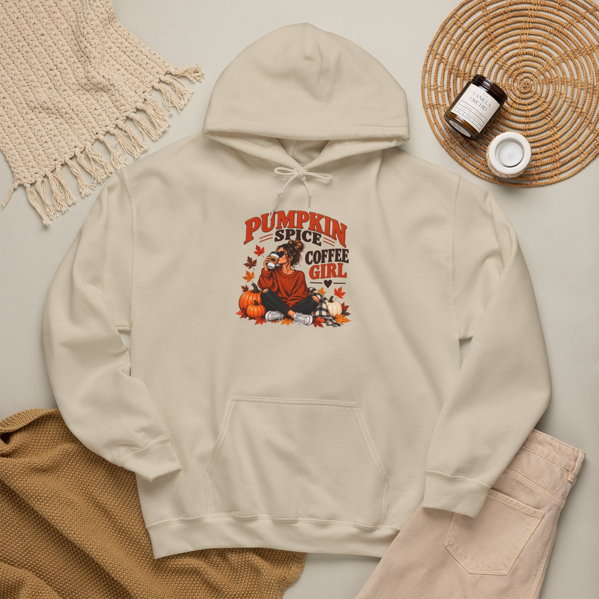 Pumpkin Spice Coffee Girl Hoodie — Fall Pumpkin Latte Graphic Sweatshirt