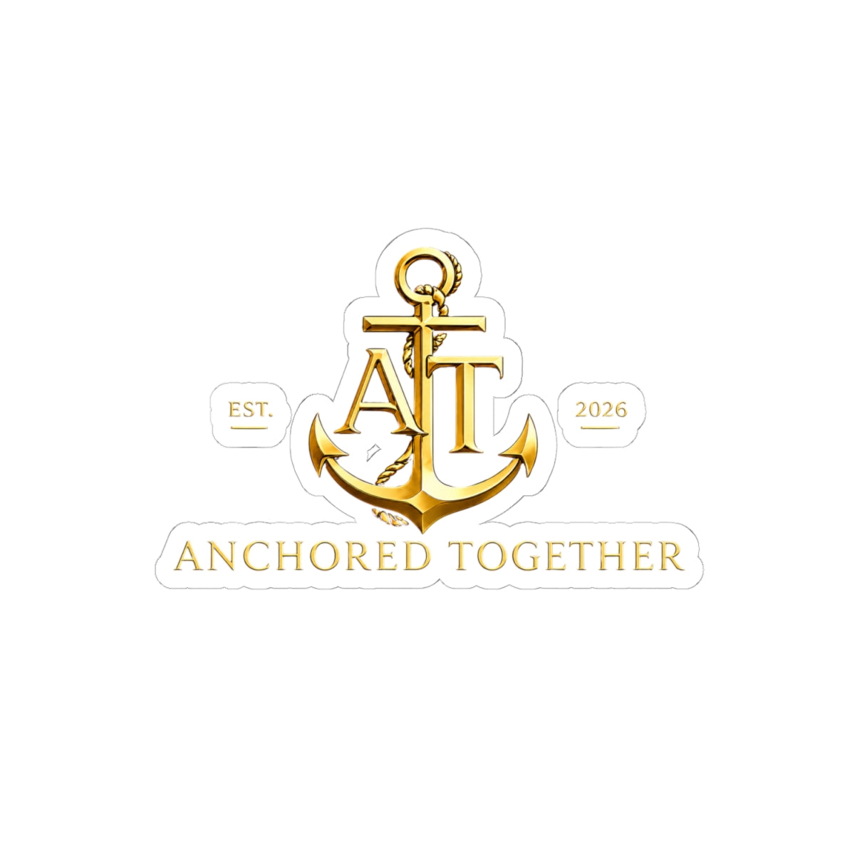 Anchored Together Gold Anchor Kiss-Cut Sticker
