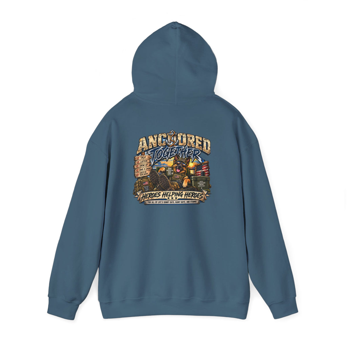 Anchored Together Hoodie — Heros Helping Heros