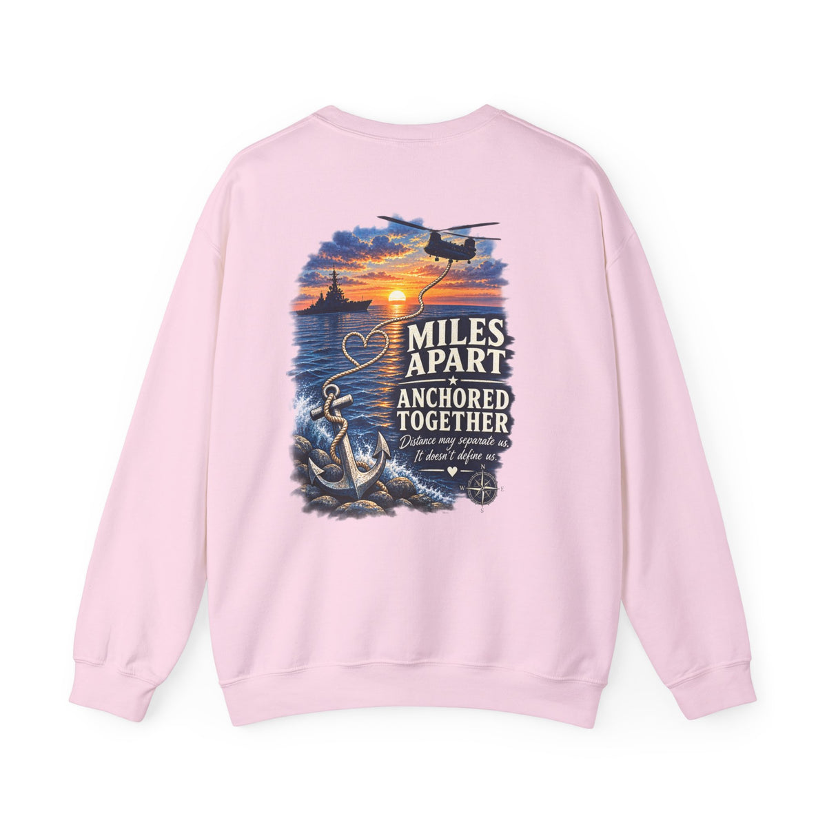 Miles Apart, Anchored Together — Military Family Crewneck Sweatshirt