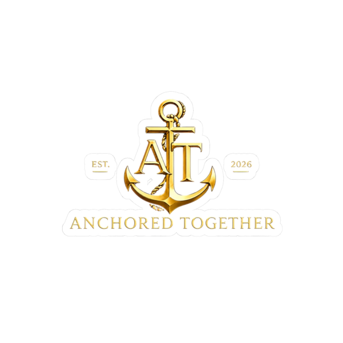 Anchored Together Gold Anchor Kiss-Cut Sticker