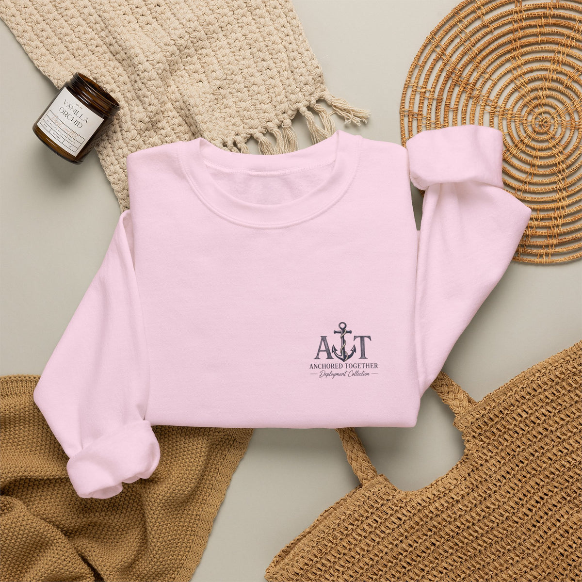 Miles Apart, Anchored Together — Military Family Crewneck Sweatshirt