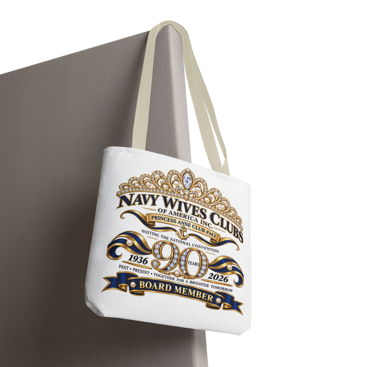 Navy Wives Club Tote Bag — 'Different Journeys, Same Navy Family' AOP Tote