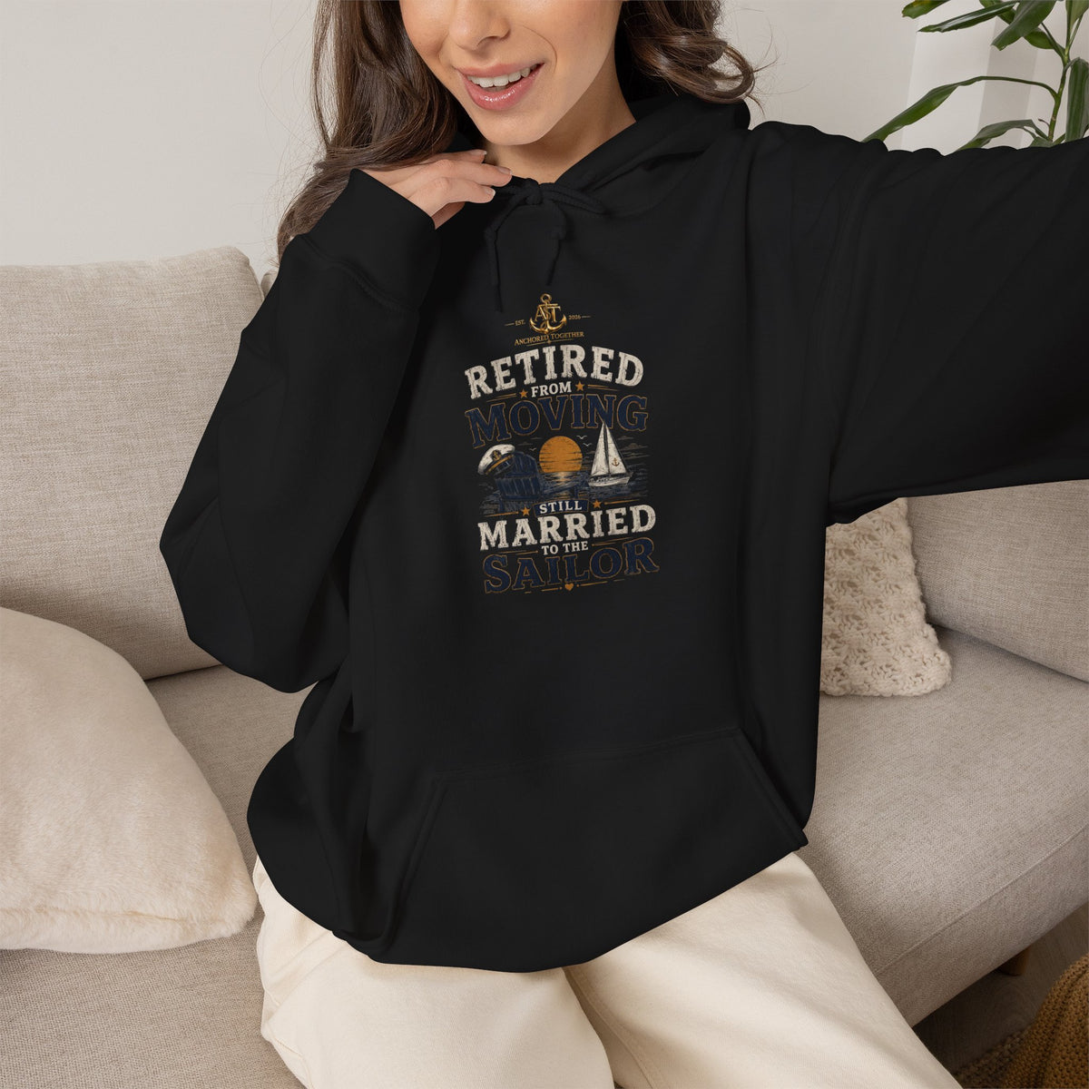 Retired Sailor Hoodie – "Retired Moving Weathered Sailor" Nautical Retirement Sweatshirt