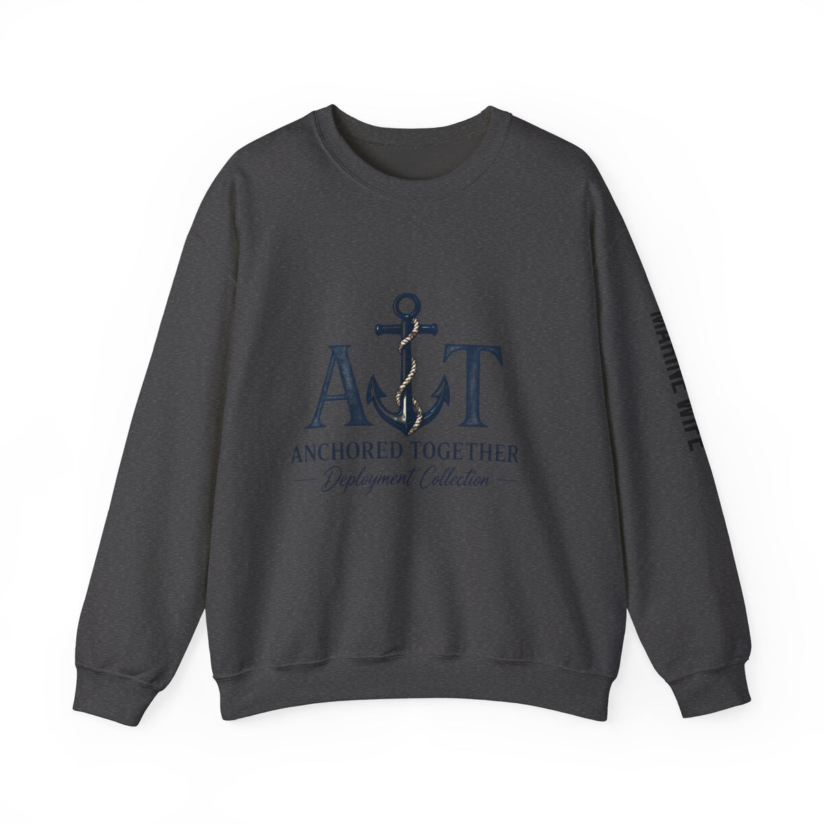 Miles Apart, Anchored Together — Marine Wife Deployment Crewneck Sweatshirt