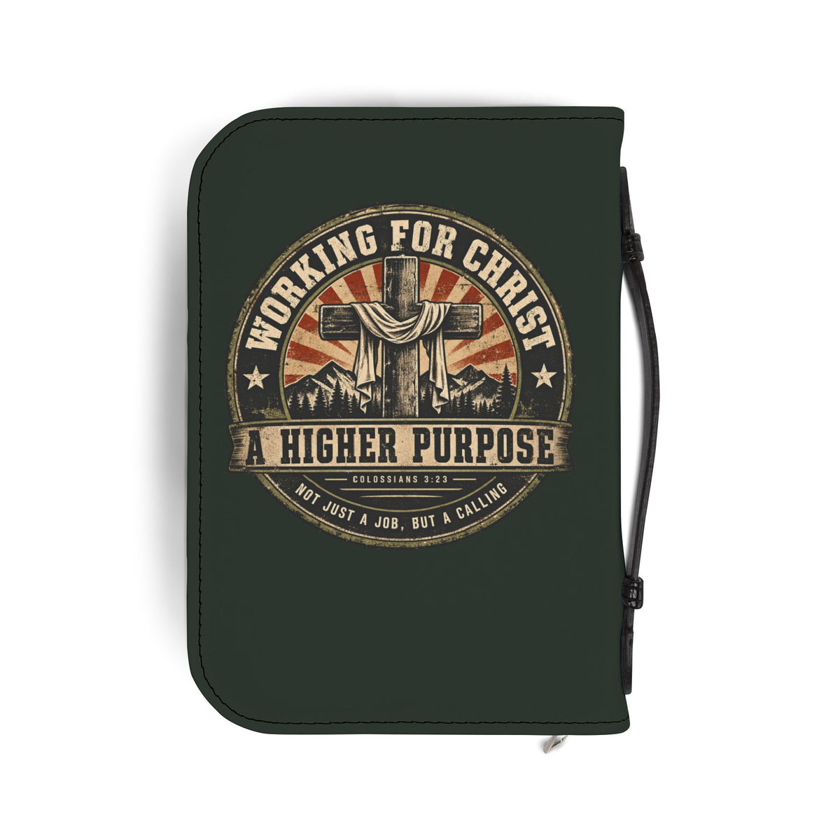 Bible Cover — "You Never Fought Alone / God My Battle Buddy" Christian Zip Bible Case