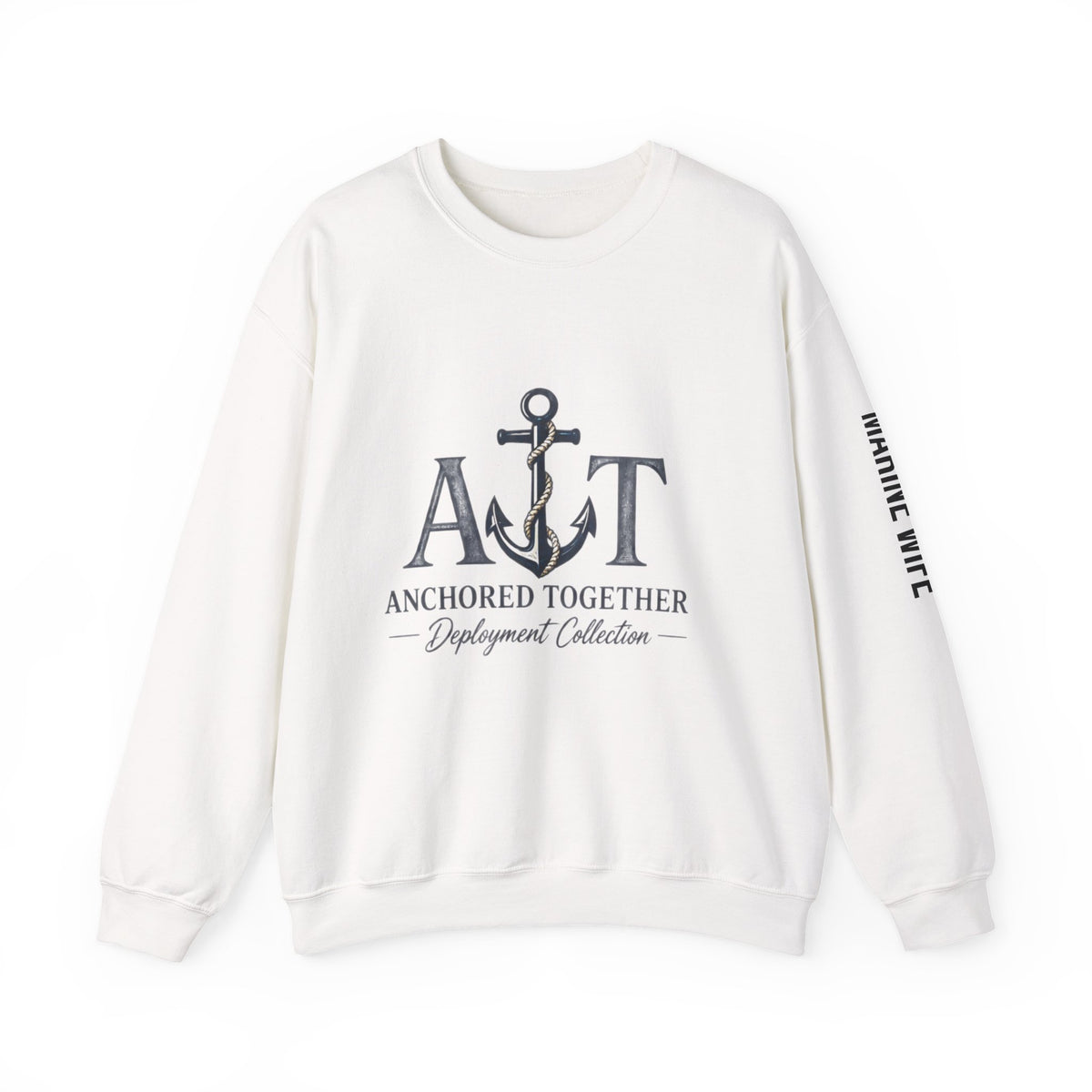 Miles Apart, Anchored Together — Marine Wife Deployment Crewneck Sweatshirt