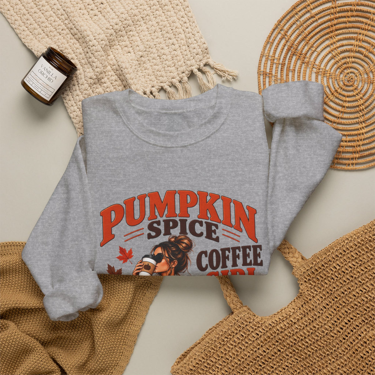 Pumpkin Spice Coffee Girl Sweatshirt — Cozy Fall Pullover for Coffee Lovers