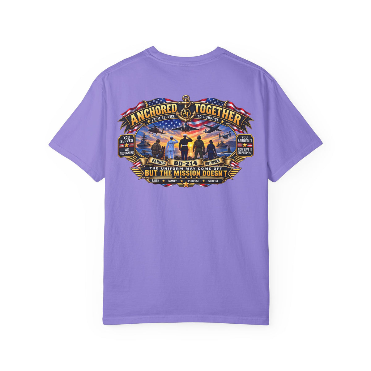 Anchored Together Military DD-214 Tribute T-Shirt — "Anchored Together" Graphic Tee