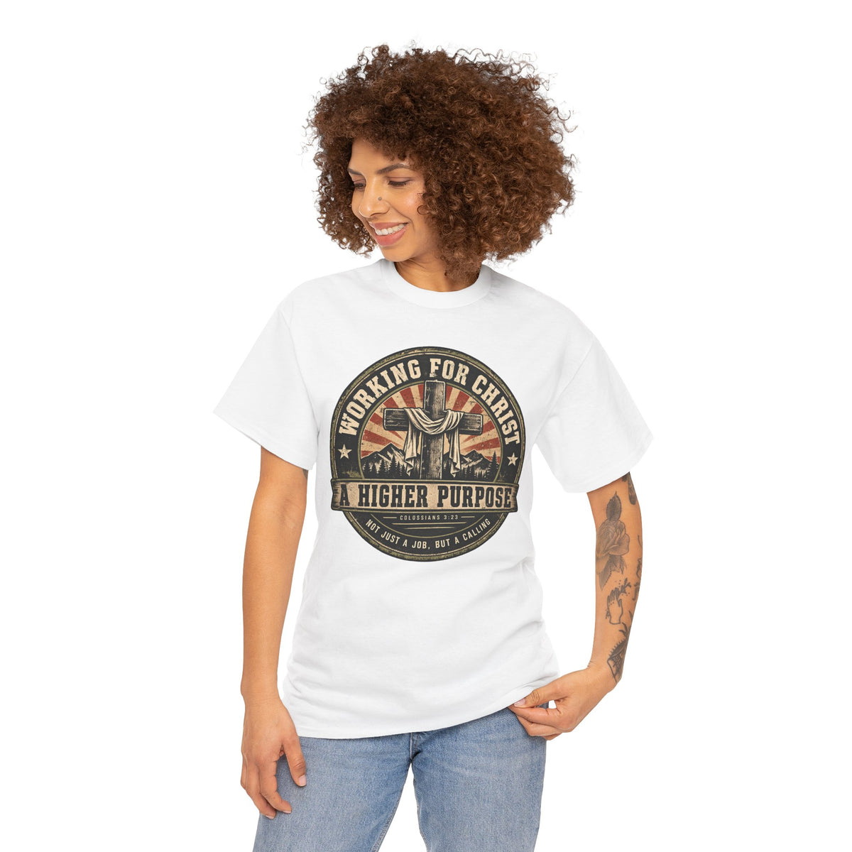 Chaplain T‑Shirt — "Working for Christ: A Higher Purpose" Christian Tee