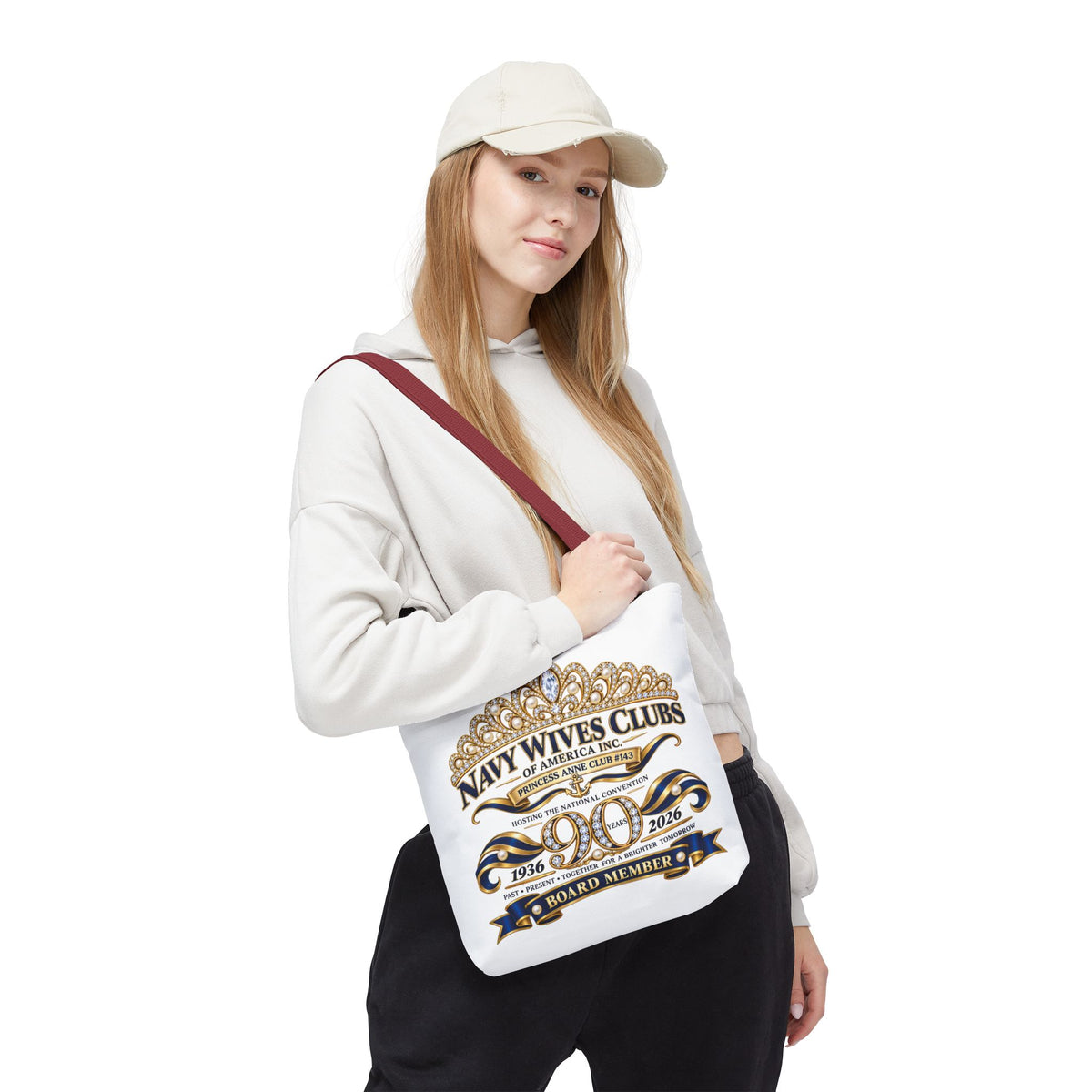 Navy Wives Club Tote Bag — 'Different Journeys, Same Navy Family' AOP Tote