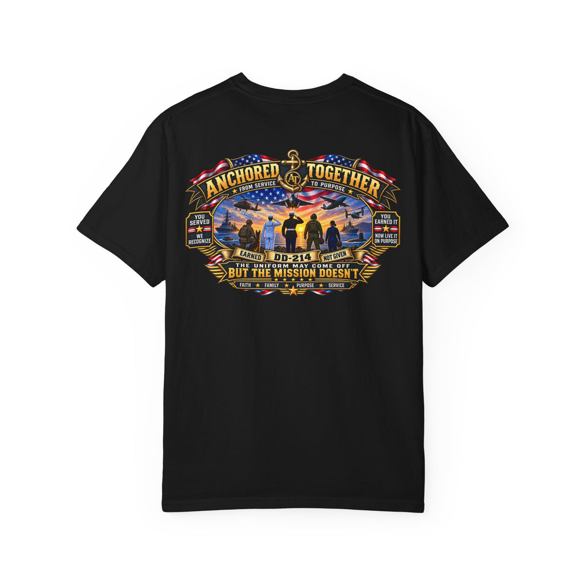 Anchored Together Military DD-214 Tribute T-Shirt — "Anchored Together" Graphic Tee