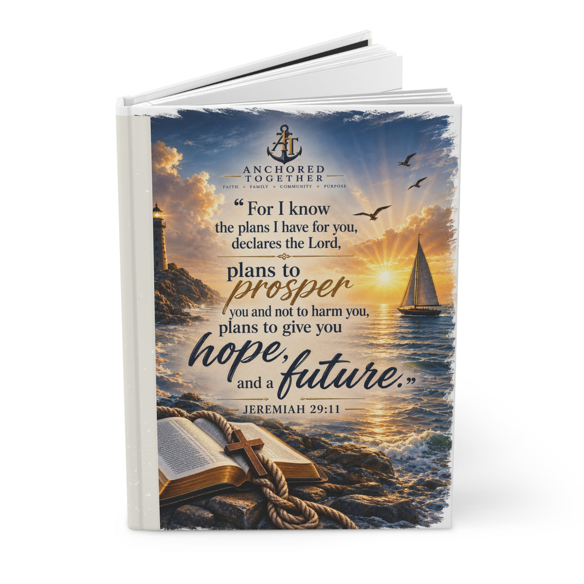 Jeremiah 29:11 Hardcover Journal — Christian Gift for Women, Faith Lined Notebook