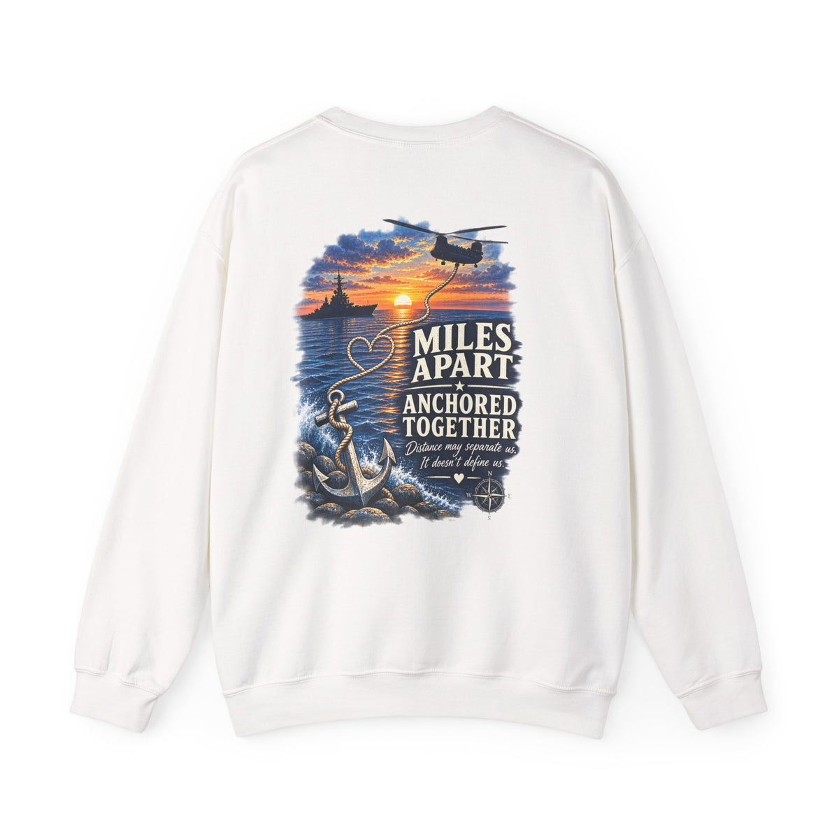 Miles Apart, Anchored Together — Military Family Crewneck Sweatshirt