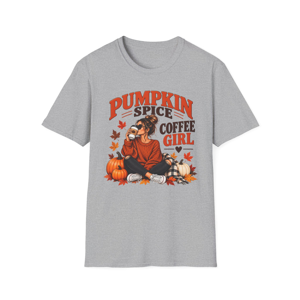 Pumpkin Spice Coffee Girl T‑Shirt — Autumn Cozy Fall Graphic Tee