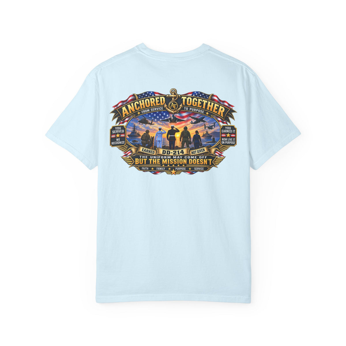 Anchored Together Military DD-214 Tribute T-Shirt — "Anchored Together" Graphic Tee