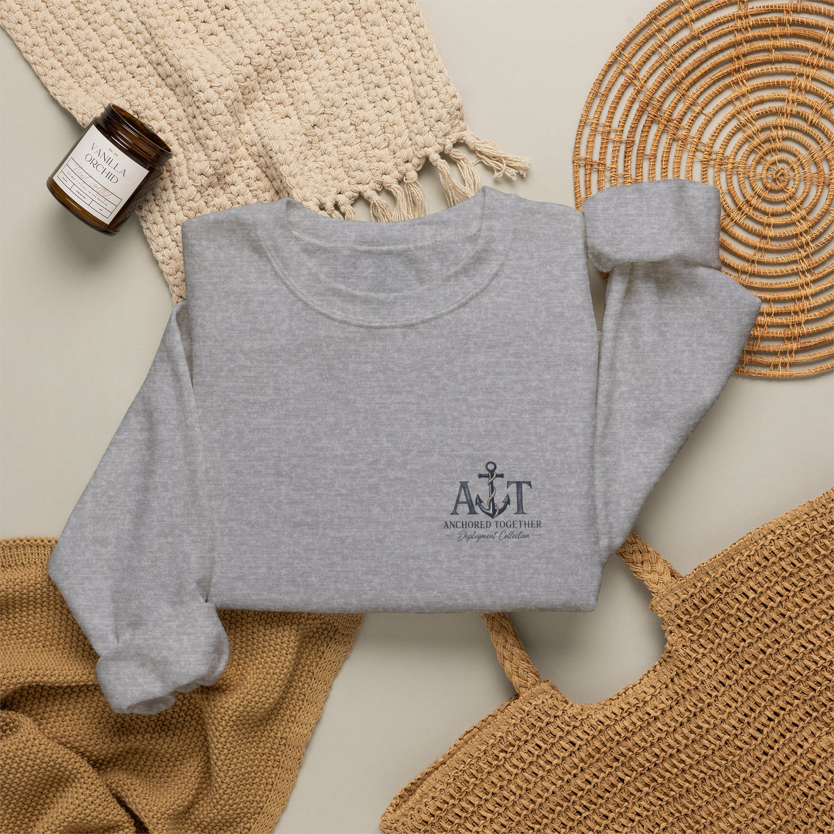 Miles Apart, Anchored Together — Military Family Crewneck Sweatshirt