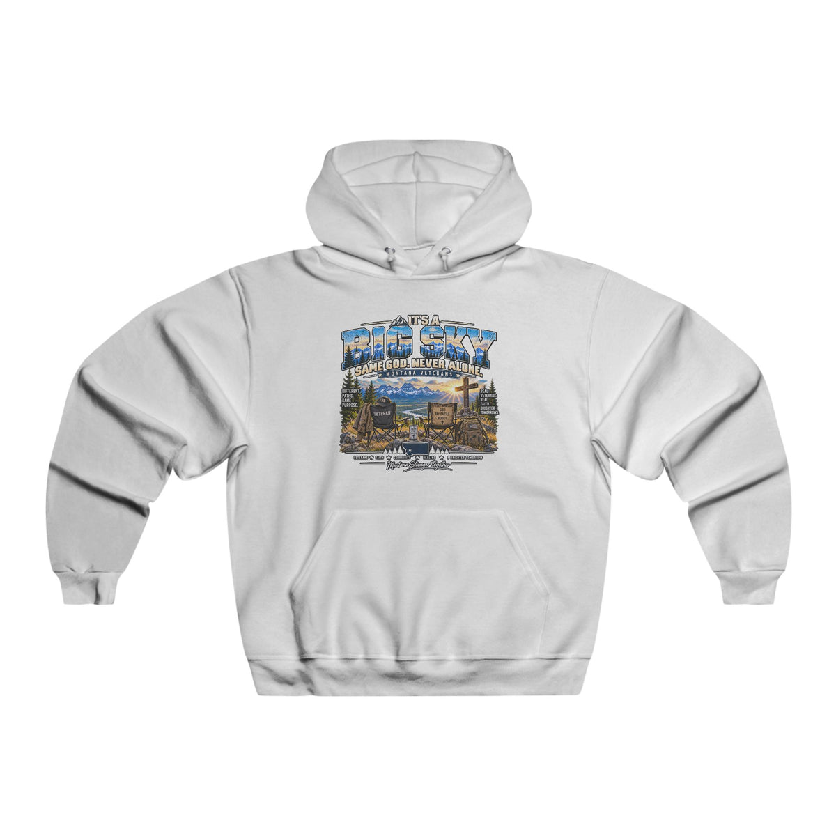 Vintage Route 66 Hoodie — "Anchored Together, Big Sky Same God, Never Alone" Graphic