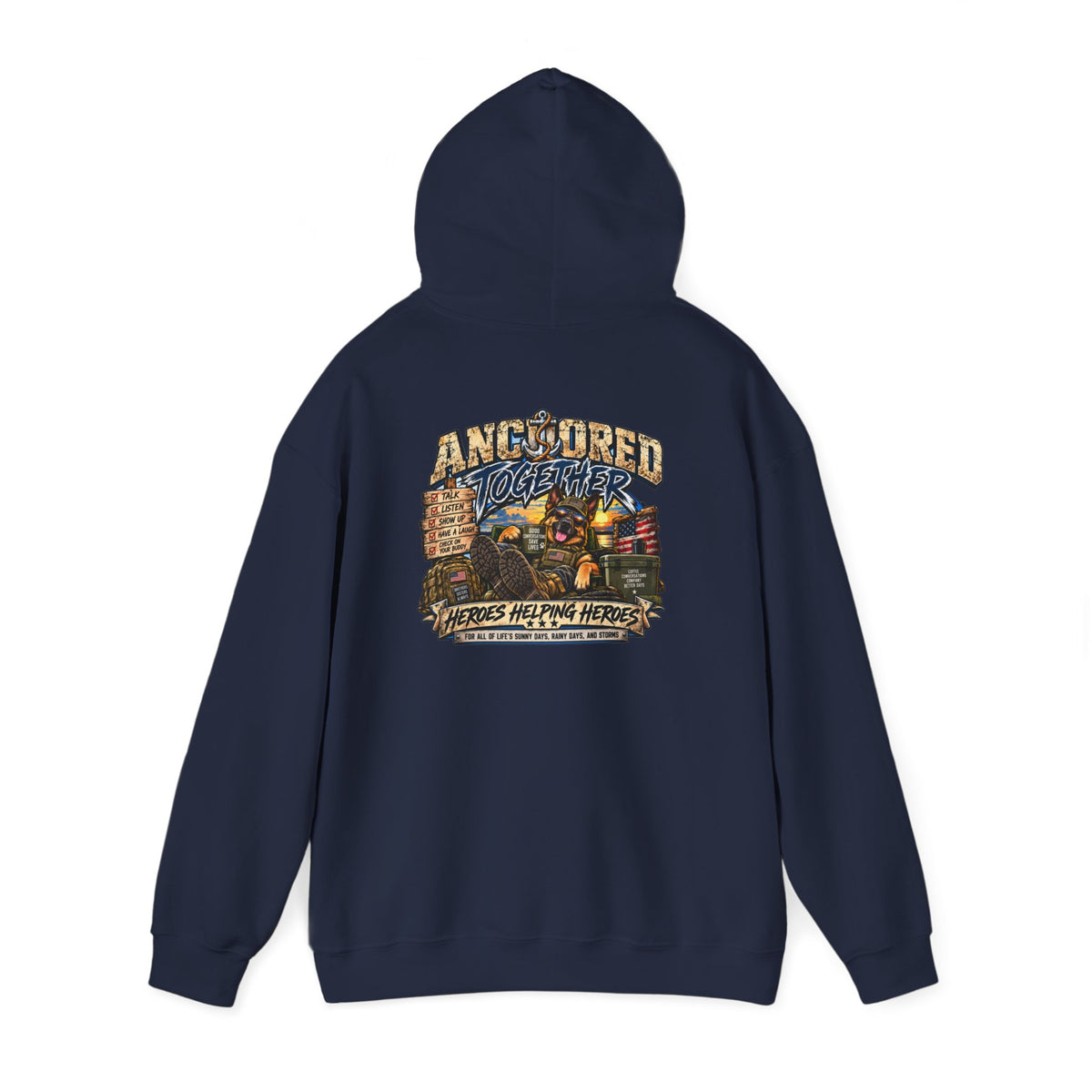 Anchored Together Hoodie — Heros Helping Heros