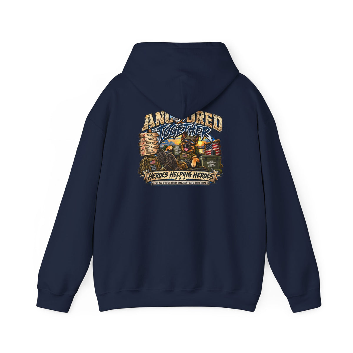 Anchored Together Hoodie — Heros Helping Heros