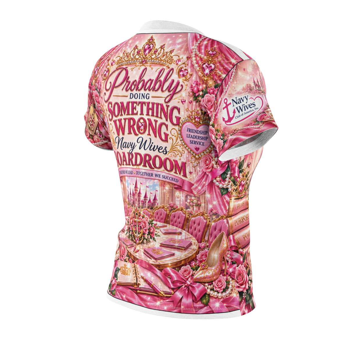 Navy Wives Pink Castle All-Over Print Women's Tee