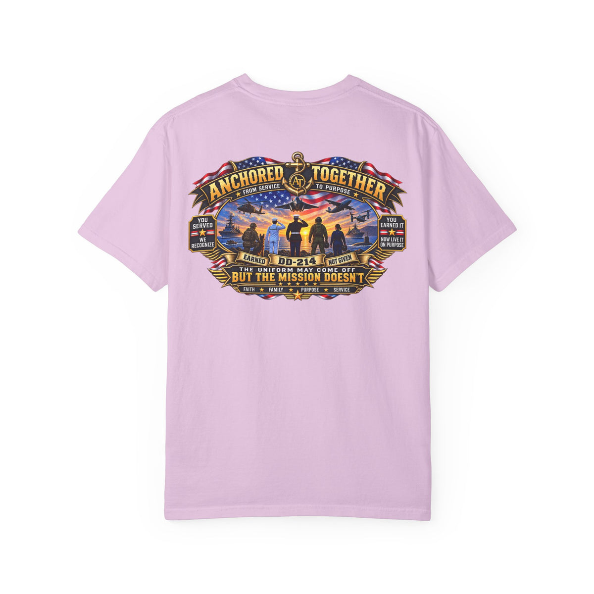 Anchored Together Military DD-214 Tribute T-Shirt — "Anchored Together" Graphic Tee