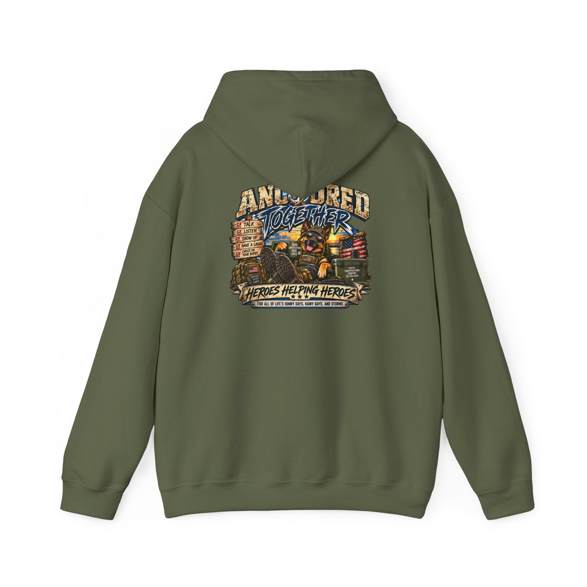 Anchored Together Hoodie — Heros Helping Heros