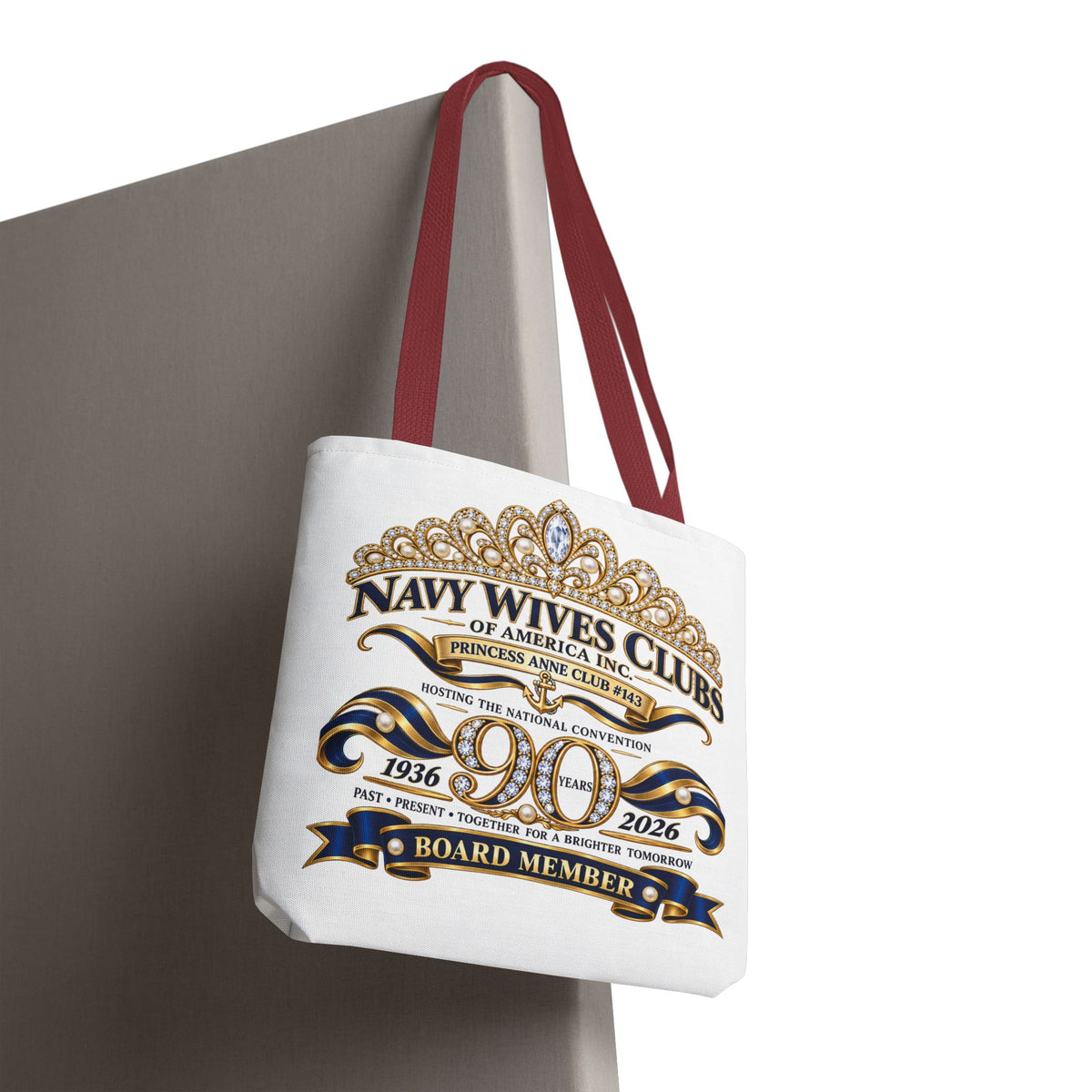 Navy Wives Club Tote Bag — 'Different Journeys, Same Navy Family' AOP Tote