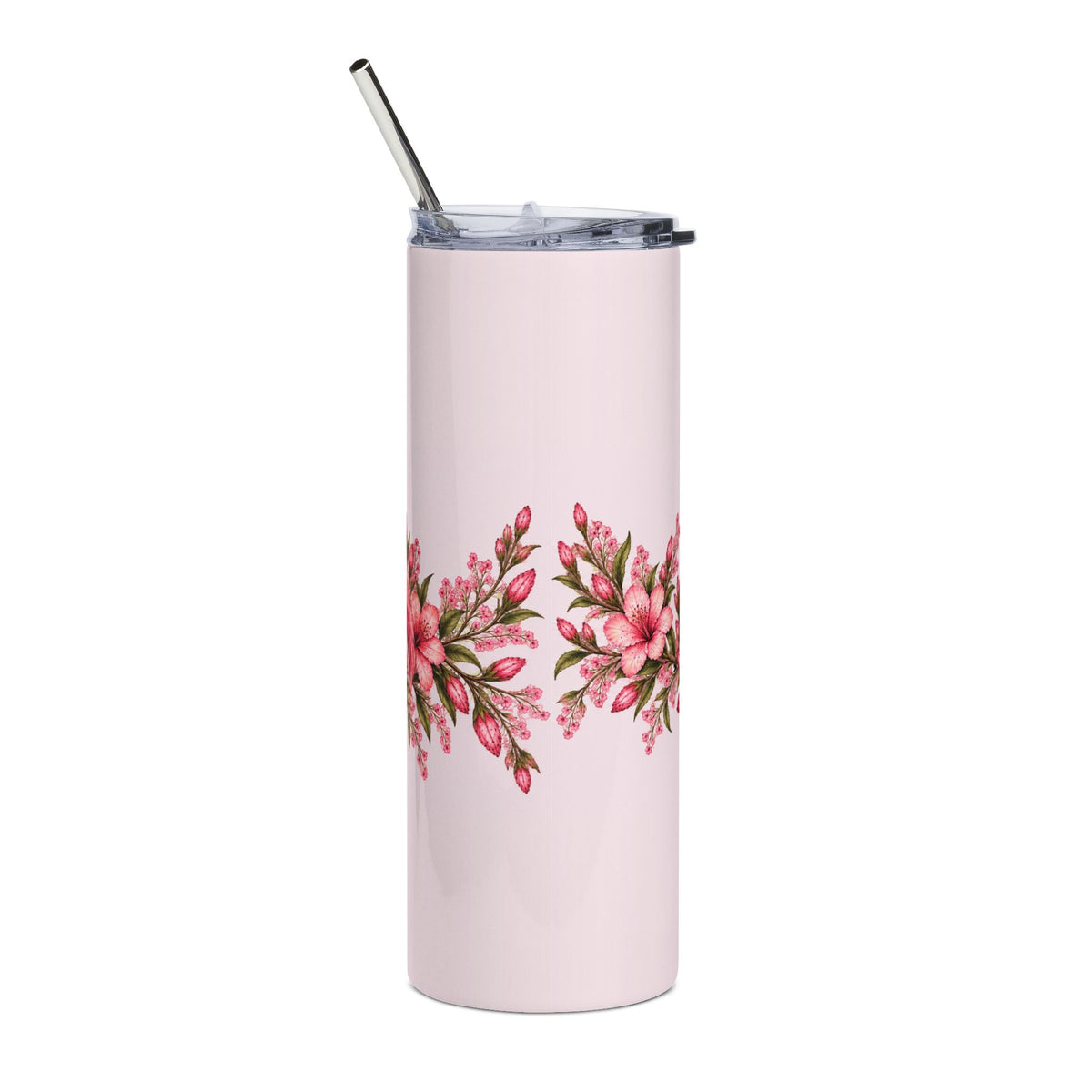 20oz Stainless Tumbler — Pink Flamingo Floral 'GFWC Lake Shore Woman's Club' Insulated Cup