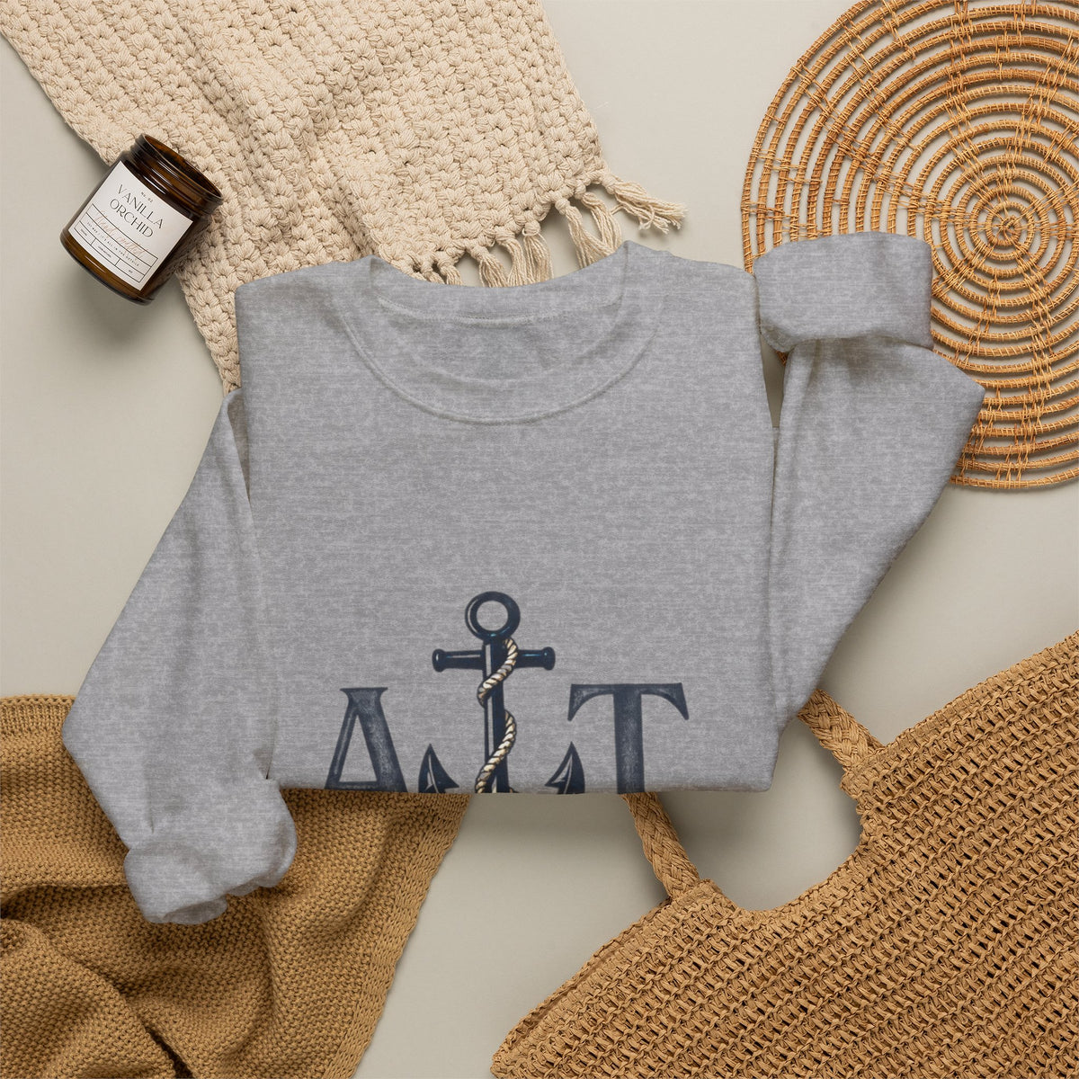 Miles Apart, Anchored Together — Marine Wife Deployment Crewneck Sweatshirt