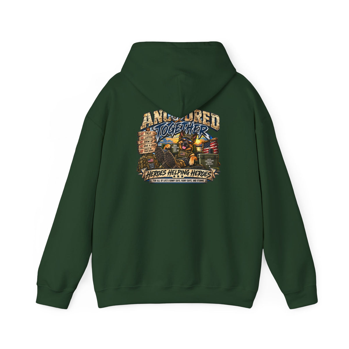 Anchored Together Hoodie — Heros Helping Heros