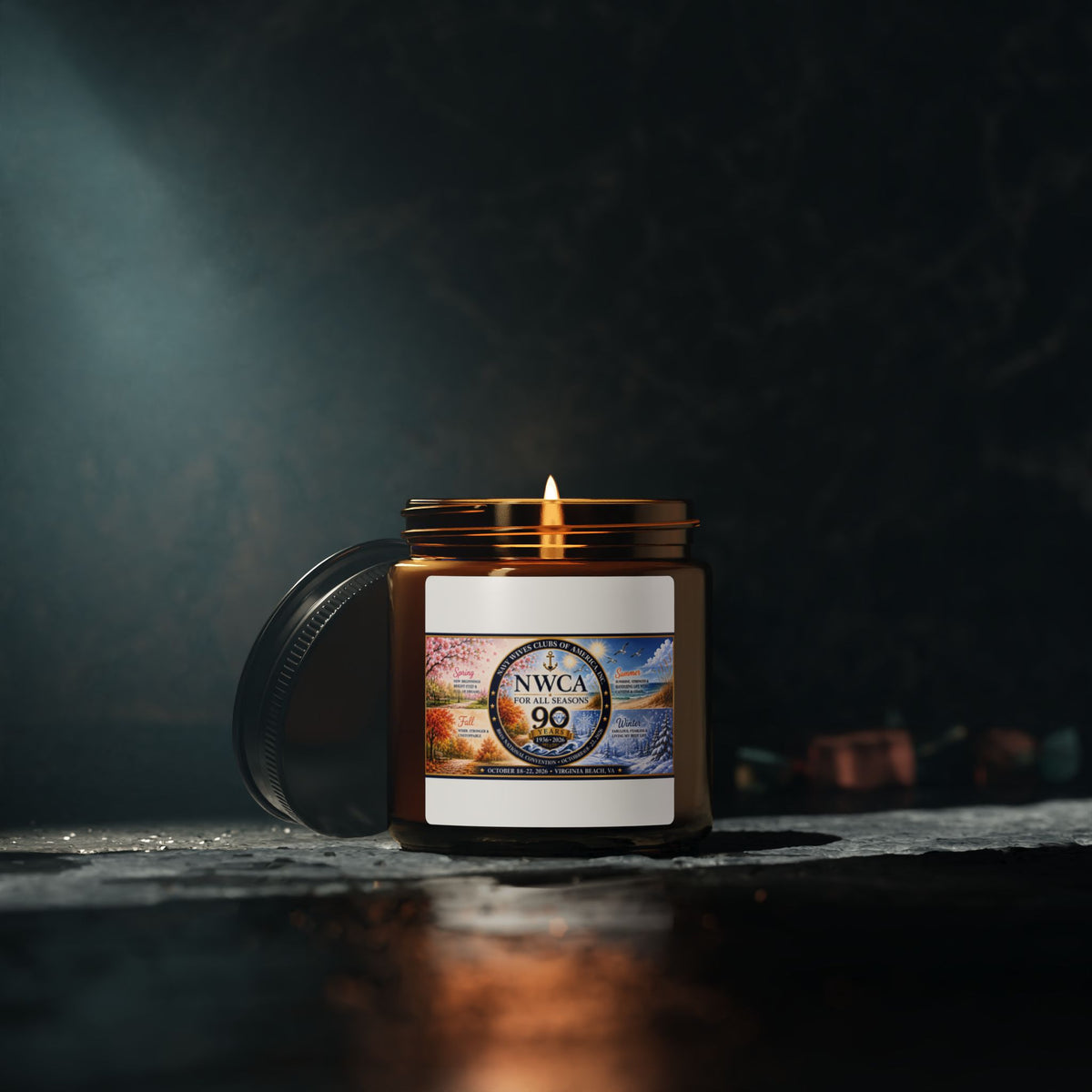 NWCA 90th Anniversary Scented Soy Candle — Amber Jar (Multiple Sizes)