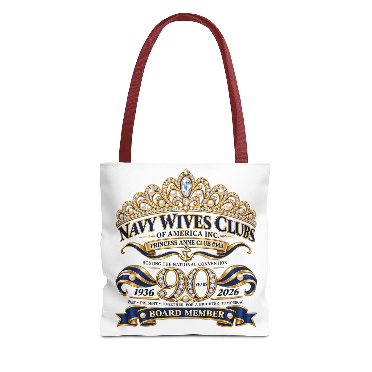 Navy Wives Club Tote Bag — 'Different Journeys, Same Navy Family' AOP Tote