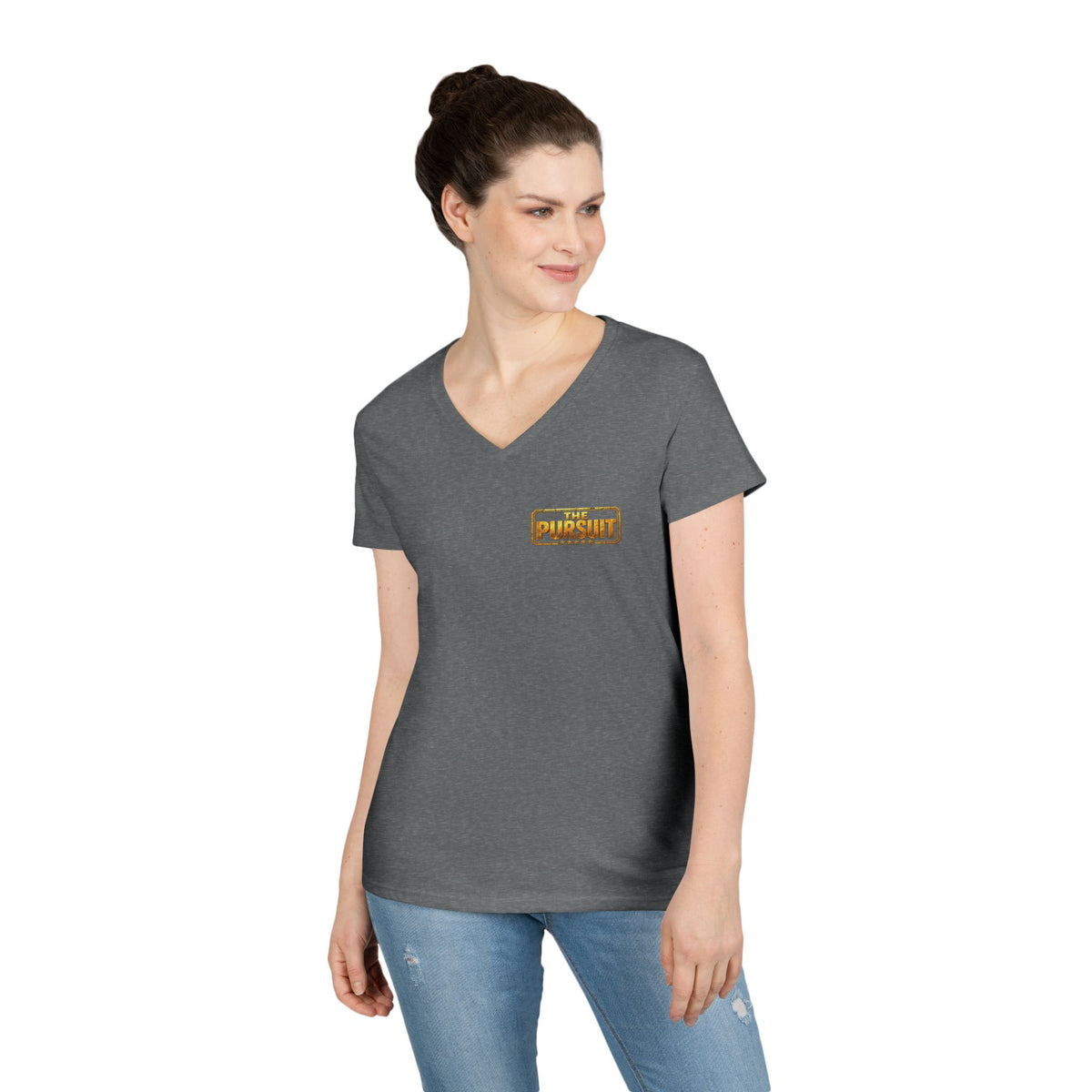 The Pursuit Mission in Progress V-Neck Tee — Travel Packing Graphic