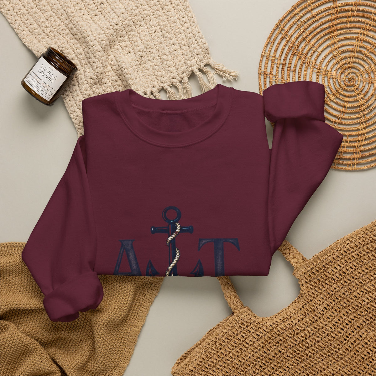 Miles Apart, Anchored Together — Marine Wife Deployment Crewneck Sweatshirt