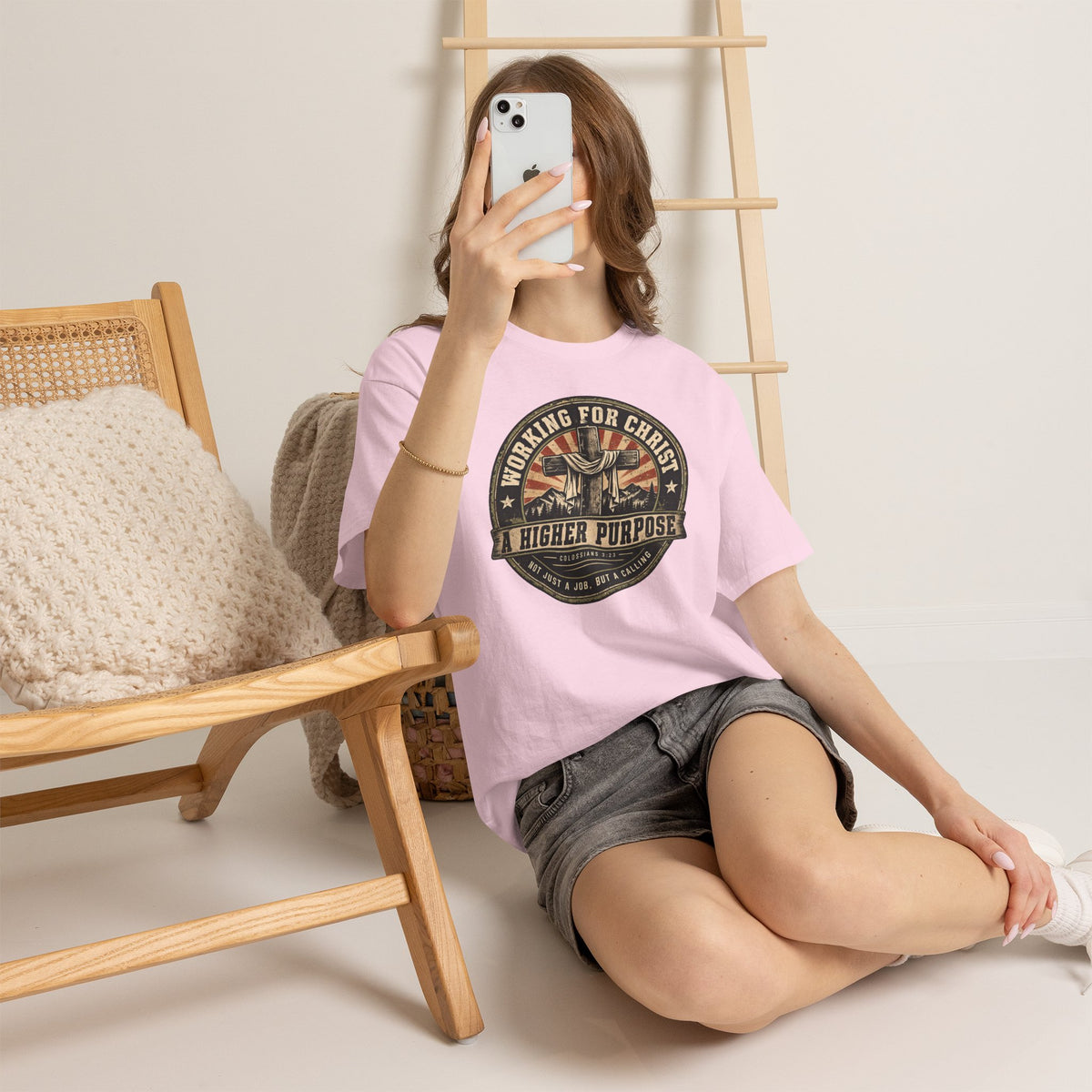 Chaplain T‑Shirt — "Working for Christ: A Higher Purpose" Christian Tee