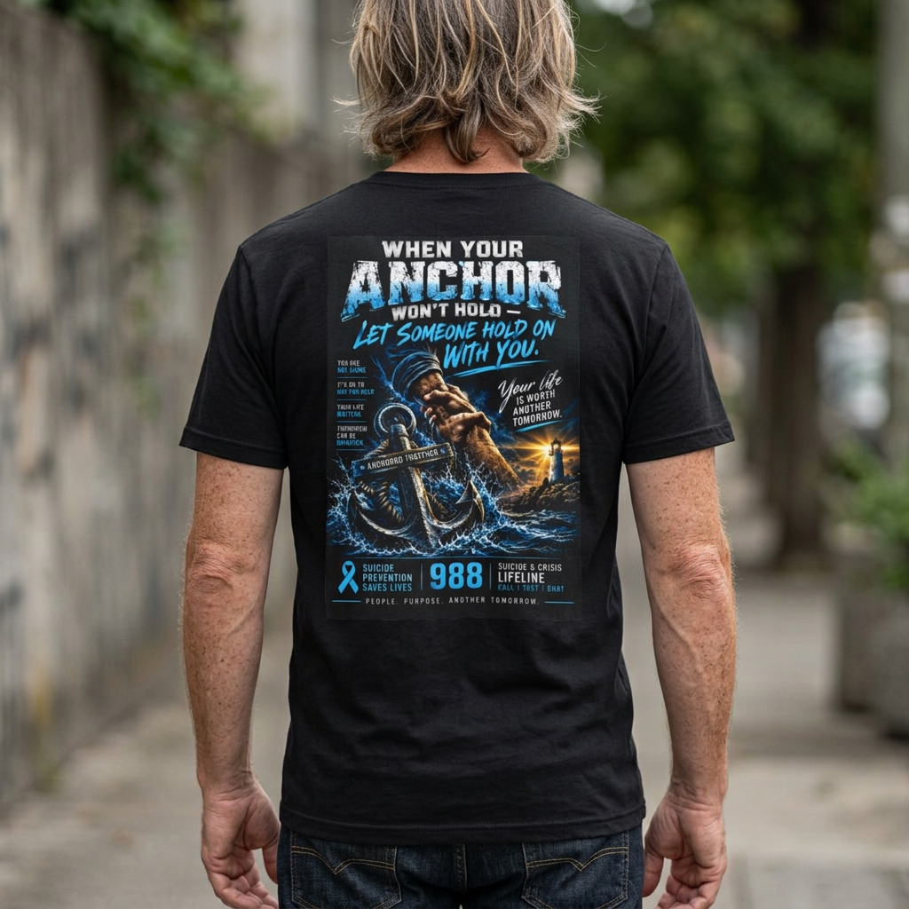When Your Anchor Won’t Hold Tee — Suicide Awareness Nautical Support Shirt