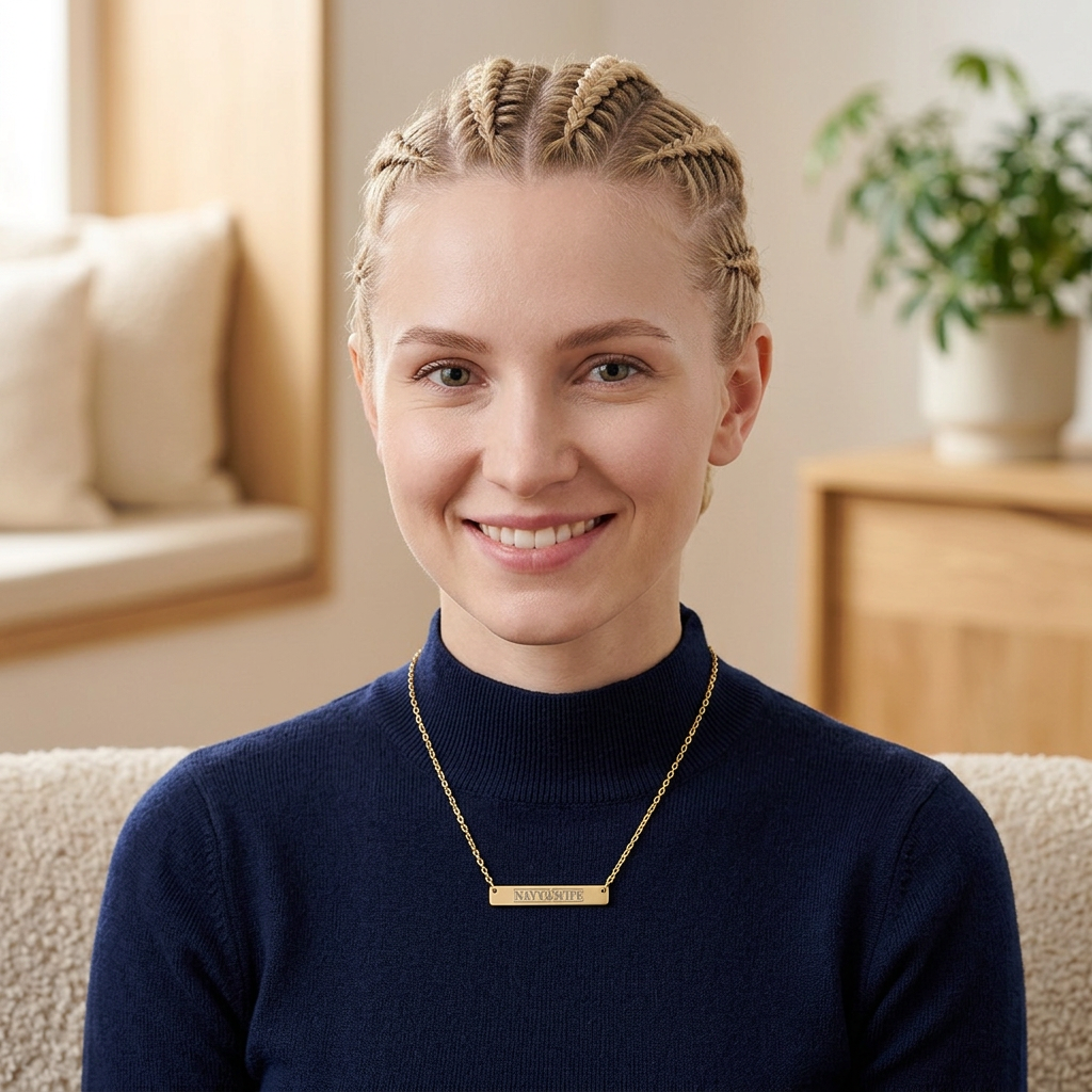 Navy Wife Engraved Bar Necklace — Personalized Military Anchor Pendant