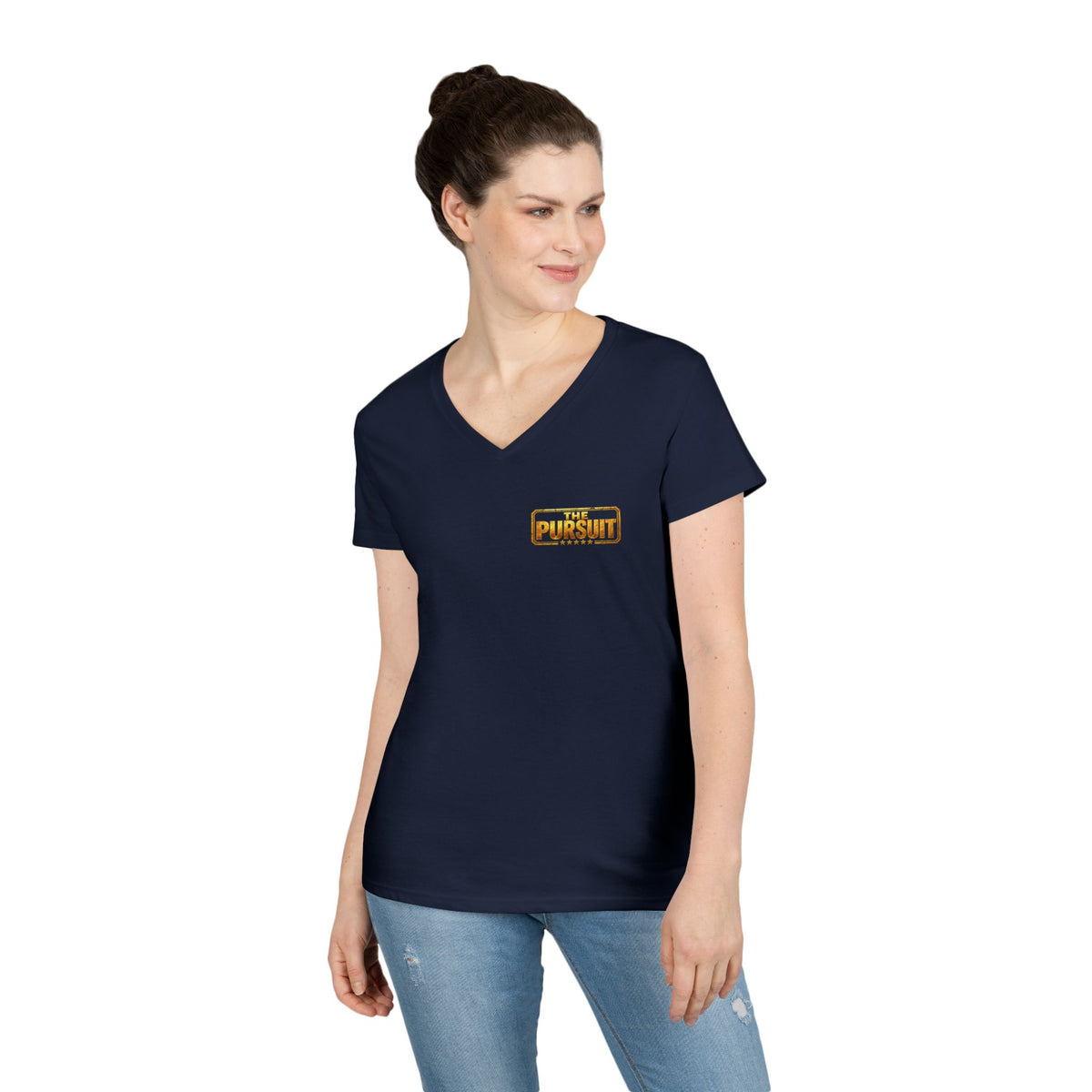 The Pursuit Mission in Progress V-Neck Tee — Travel Packing Graphic
